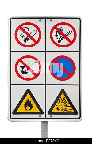 Flammable Warning Sign Stock Photo