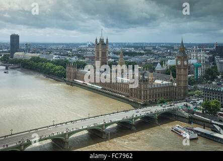 Aerial view of London cityscape, Middlesex, United Kingdom Stock Photo