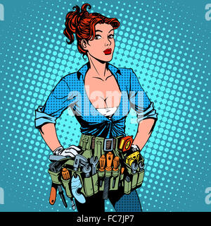 woman working repairman electrician Stock Photo