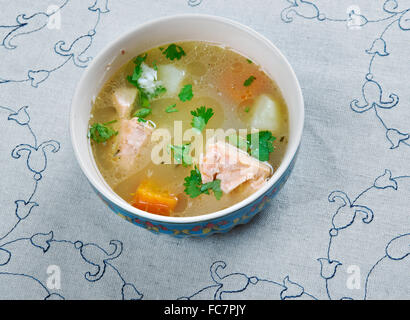 Uzbek fish soup Stock Photo