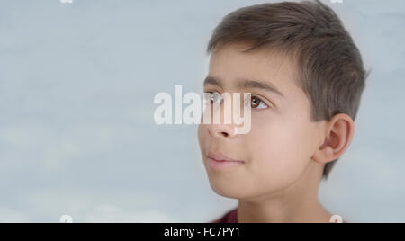 Close up of smiling mixed race boy Stock Photo