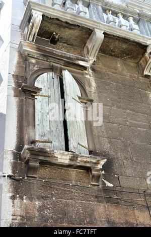 facade of a old house in Rovinj Stock Photo