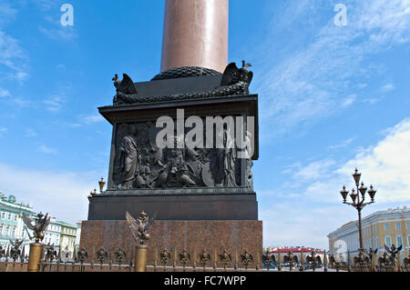 Alexander Column in the Palace Square Stock Photo