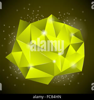 Abstract Polygonal Yellow Banner Stock Photo