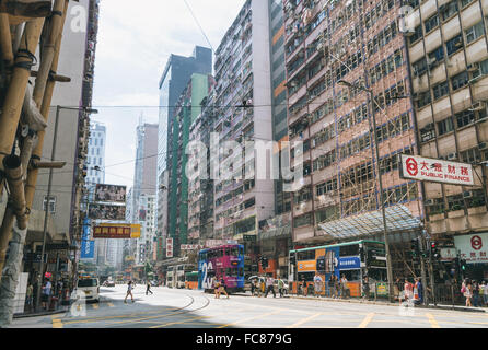 street scene of Wanchai hong kong Stock Photo