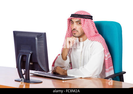 Arab man working in the office Stock Photo