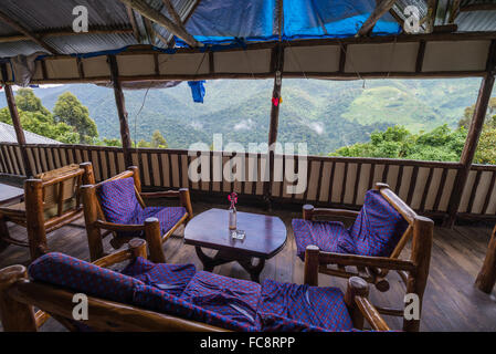 terrace of The Bwindi Lodge, Bwindi Impenetrable National Park, Buhoma, Uganda, Africa Stock Photo