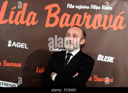 A new Czech film about star actress Lida Baarova, who was mistress of the Nazi Germany Propaganda Minister Joseph Goebbels (pictured Austrian actor Karl Markovics, who personates Goebbles in the movie) before the war, had its official premiere in Prague this evening and it will be presented by cinemas all over the country as of Thursday. The film's English title is The Devil's Mistress. Film director Filip Renc told CTK that the screenplay is not a life story of Baarova as it shows only a part of her life from 1936 to the era after World War Two. Renc, 50, was among the personalities whom Pres Stock Photo