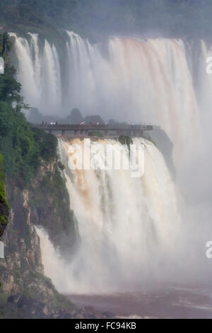 A view from the upper trail, Iguazu Falls National Park, UNESCO World Heritage Site, Misiones, Argentina, South America Stock Photo