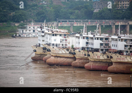 container port on Yangtze river in Chongqing Stock Photo