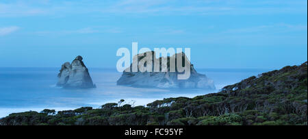 Night at Wharariki Beach on west coast of South Island, Nelson, South Island, New Zealand, Pacific Stock Photo