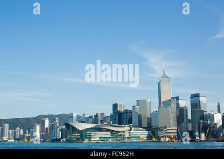 Hong Kong skyline taken from Kowloon, Hong Kong, China, Asia Stock Photo