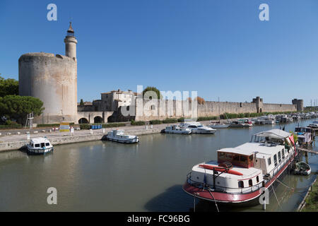 Tour de Constance, historic tower in the Camargue town of Aigues-Mortes, Gard, Languedoc-Roussillon, France, Europe Stock Photo
