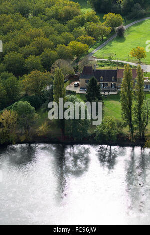 River and countryside near Beynac et Cazenac, Dordogne, France Stock ...