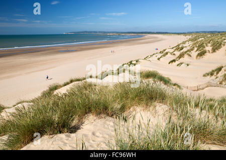 Sand dunes and beach, Camber Sands, Camber, near Rye, East Sussex, England, United Kingdom, Europe Stock Photo