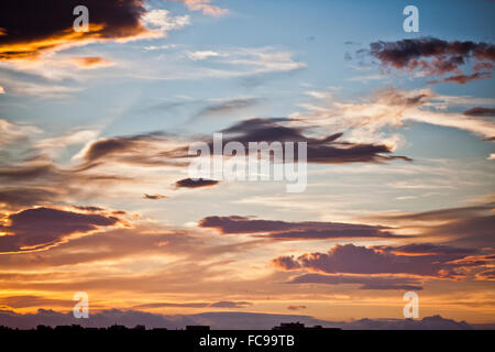 Beautiful skies, Midnight sun, Iceland Stock Photo