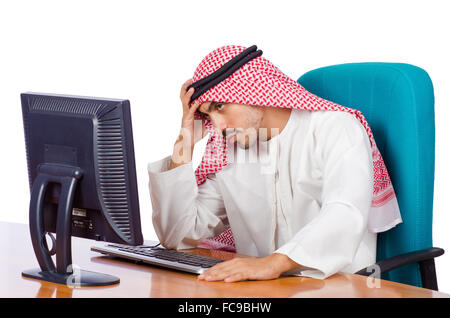 Arab man working in the office Stock Photo