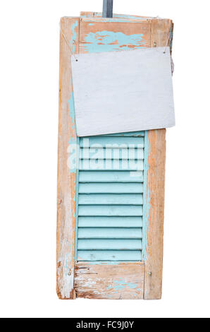 Old wooden shutters exempted. Stock Photo