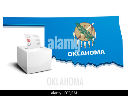 Ballotbox Map Oklahoma Stock Photo