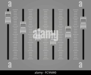 panel console sound mixer vector illustration on gray background Stock Vector