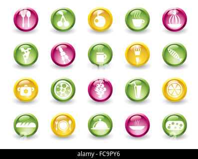 Food Icon Set Stock Photo