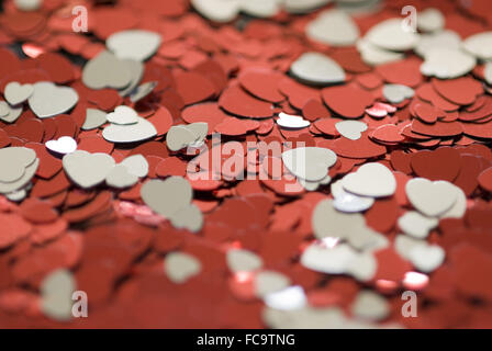 red and white hearts Stock Photo