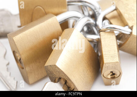 Bunch of padlocks Stock Photo