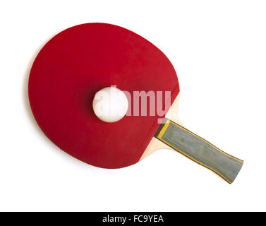 Tennis rackets for ping pong white isolated Stock Photo