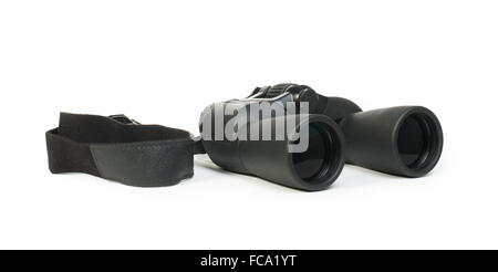 Binoculars white isolated Stock Photo