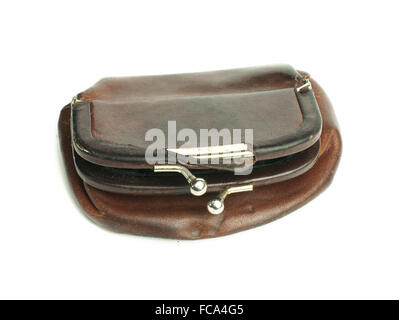 Old ladies leather purse Stock Photo