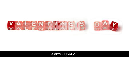 Words valentines day on multicolored cubes Stock Photo