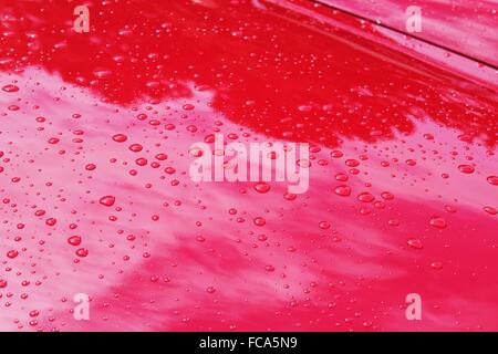 Water drops on car paint Stock Photo