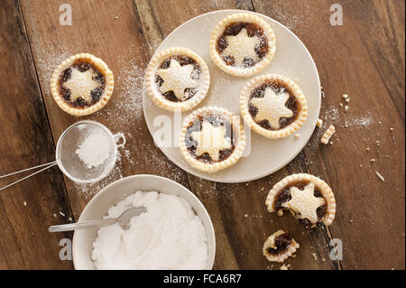 Baking Christmas mince pies Stock Photo