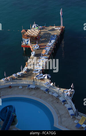 Jetty at the pool Stock Photo