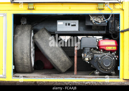 Tires and compressor Stock Photo