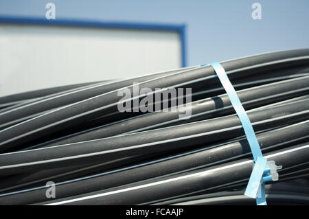 Black PVC hoses Stock Photo