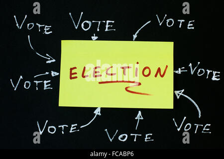 Elections text conception over black Stock Photo