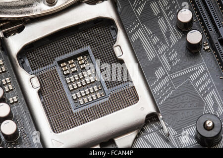 CPU motherboard socket, empty place Stock Photo