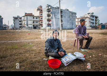 Nepal, Bouddhnath, one year after the earthquake Stock Photo