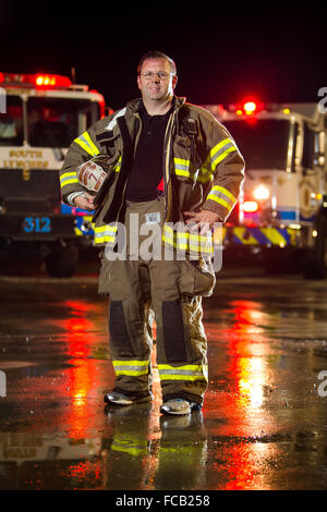 Portrait of fireman. Stock Photo