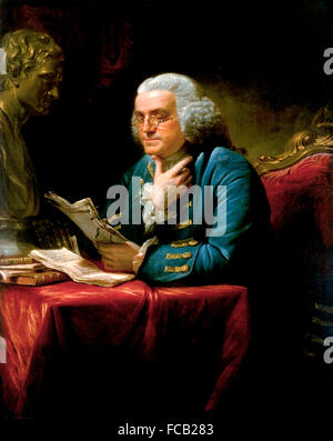 Benjamin Franklin by David Martin, 1767 Stock Photo