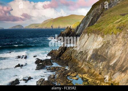 Slea Head with Blasket Islands beyond, Dingle Peninsula, Republic of Ireland Stock Photo