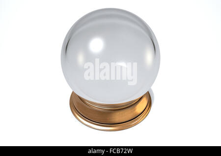 A regular crystal ball on an isolated white studio background Stock Photo