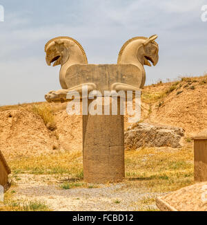 Homa Bird in Persepolis Stock Photo