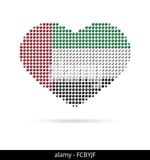 I love UAE, Creative heart flag Stock Vector