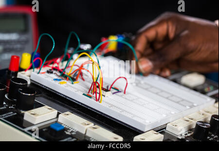 Information Technology and wiring for mainframe computer Stock Photo