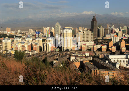 View of Urumqi the capital city of Xinjiang Province. China Stock Photo