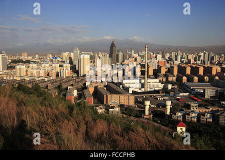 View of Urumqi the capital city of Xinjiang Province. China Stock Photo