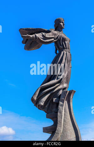 Founders Monument Dniper River Kiev Symbol Kiev Ukraine.  Sister Libed Sculptor Boroday 1982 Stock Photo