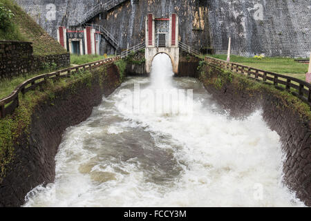 Speedy Water Flow in Neyyar Dam Stock Photo